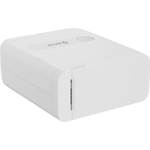 Mobile mini Bluetooth thermal printer white: label printer, compact label printer for CH12506 labels 1.5 x 4.0 cm, AiYin app – incl. 4 rolls