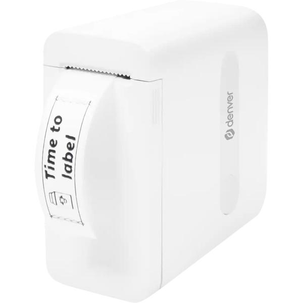 Mobile mini Bluetooth thermal printer white: label printer, compact label printer for CH12506 labels 1.5 x 4.0 cm, AiYin app – incl. 4 rolls