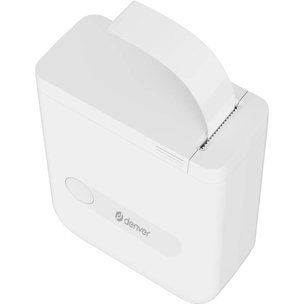 Mobile mini Bluetooth thermal printer white: label printer, compact label printer for CH12506 labels 1.5 x 4.0 cm, AiYin app – incl. 4 rolls
