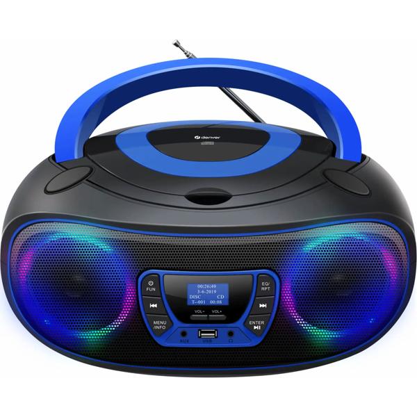 Boombox avec radio DAB+/FM, fonction Bluetooth, USB, lecteur CD et entrée AUX, bleu – votre compagnon idéal pour profiter de la musique