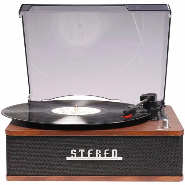 Retro record player with Bluetooth & integrated speakers – Elegant vinyl design, 3 speeds, line‑out – Vintage music system