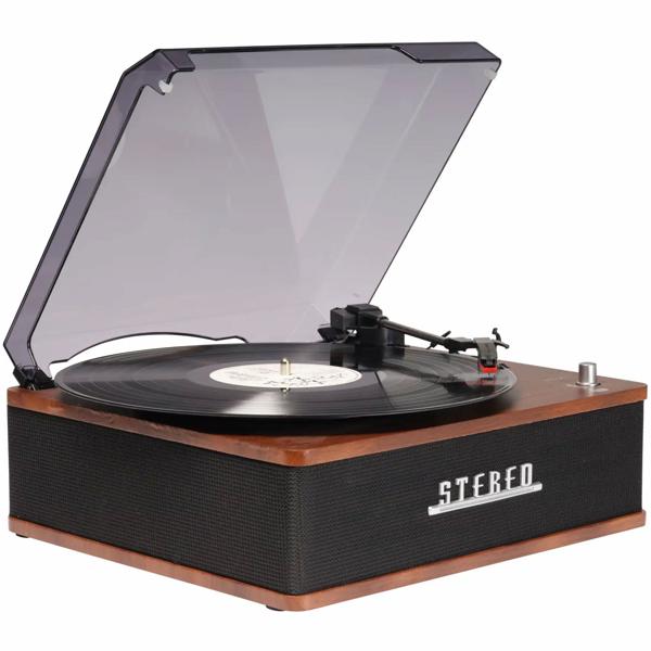 Retro record player with Bluetooth & integrated speakers – Elegant vinyl design, 3 speeds, line‑out – Vintage music system