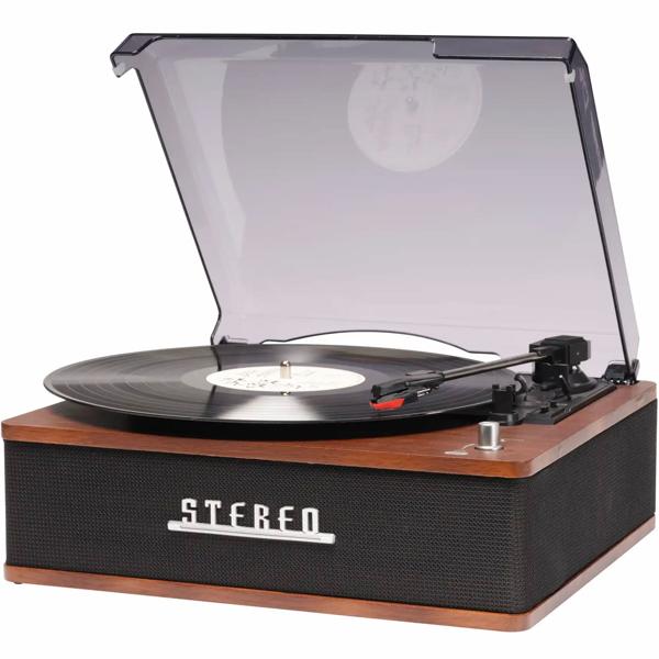 Retro record player with Bluetooth & integrated speakers – Elegant vinyl design, 3 speeds, line‑out – Vintage music system