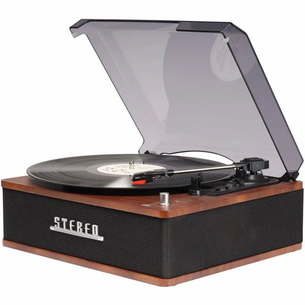 Retro record player with Bluetooth & integrated speakers – Elegant vinyl design, 3 speeds, line‑out – Vintage music system