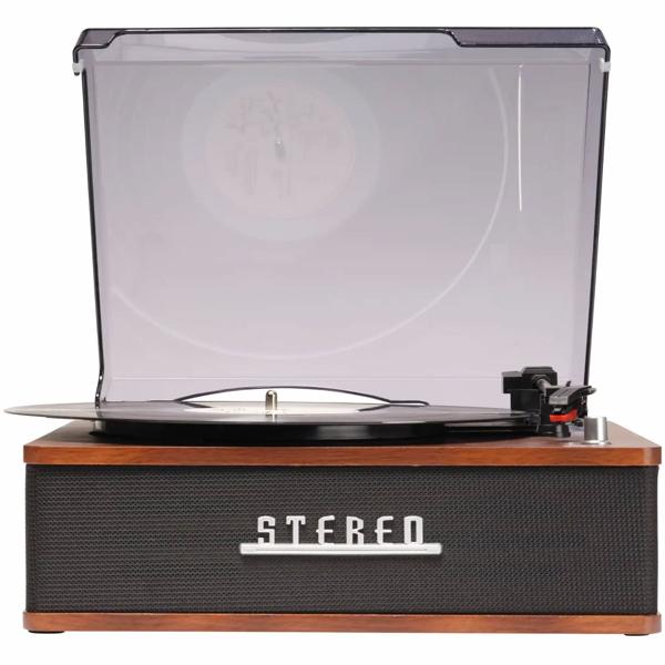 Retro record player with Bluetooth & integrated speakers – Elegant vinyl design, 3 speeds, line‑out – Vintage music system