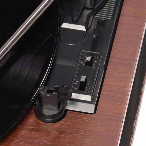 Retro record player with Bluetooth & integrated speakers – Elegant vinyl design, 3 speeds, line‑out – Vintage music system
