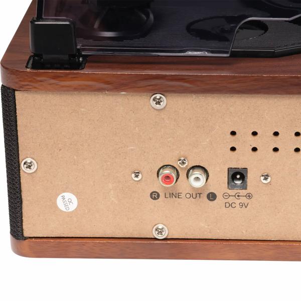 Retro record player with Bluetooth & integrated speakers – Elegant vinyl design, 3 speeds, line‑out – Vintage music system