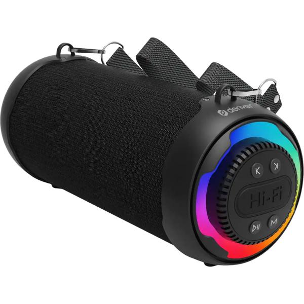 Bluetooth speaker 100W with RGB LED colour change, TWS function, modern BT 5.4, USB, SD & AUX input, mobile party speaker, 4h battery, black
