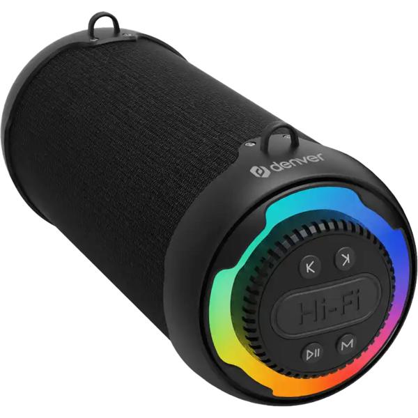 Bluetooth speaker 100W with RGB LED colour change, TWS function, modern BT 5.4, USB, SD & AUX input, mobile party speaker, 4h battery, black