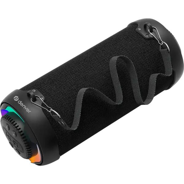 Bluetooth speaker 100W with RGB LED colour change, TWS function, modern BT 5.4, USB, SD & AUX input, mobile party speaker, 4h battery, black