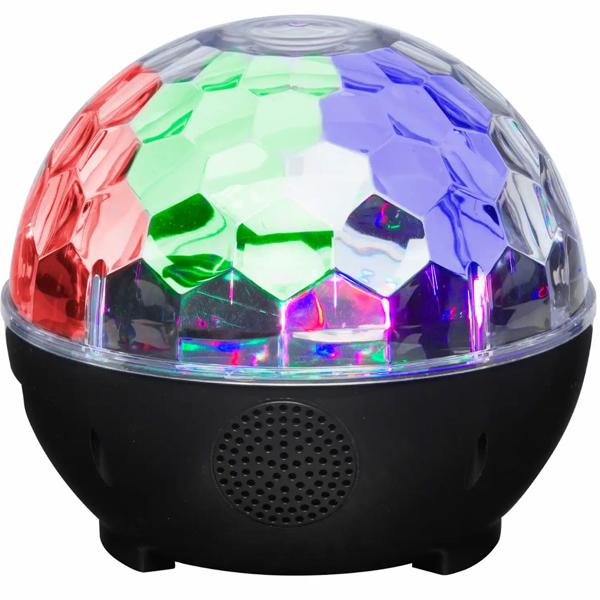 Lumière de disco avec haut-parleur Bluetooth, son stéréo 2x3W, 3 modes lumineux, fonction son‑et‑lumière, lumière de fête avec entrée AUX