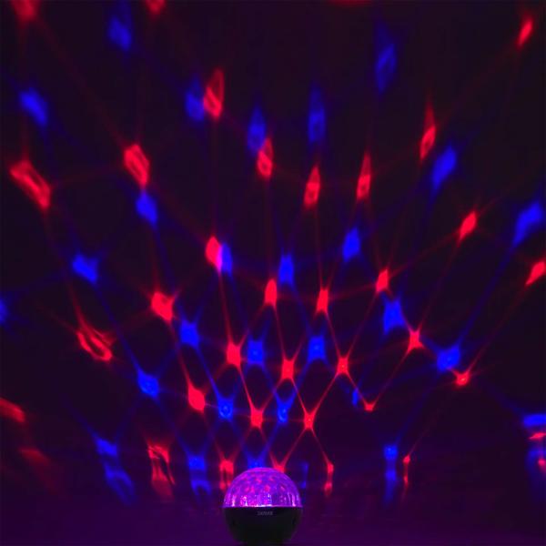 Lumière de disco avec haut-parleur Bluetooth, son stéréo 2x3W, 3 modes lumineux, fonction son‑et‑lumière, lumière de fête avec entrée AUX