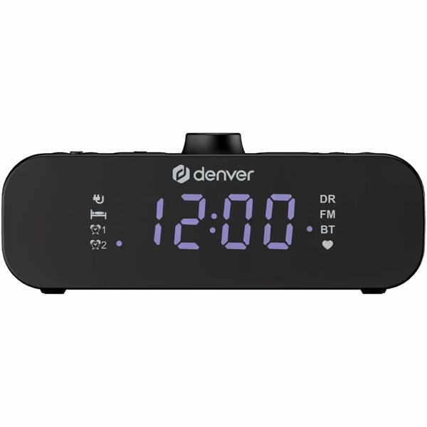 DAB+ clock radio with Bluetooth 5.0, FM tuner, 3.5-inch LED display, USB-C charging port, 2 alarm times, snooze & sleep timer, digital radio, black