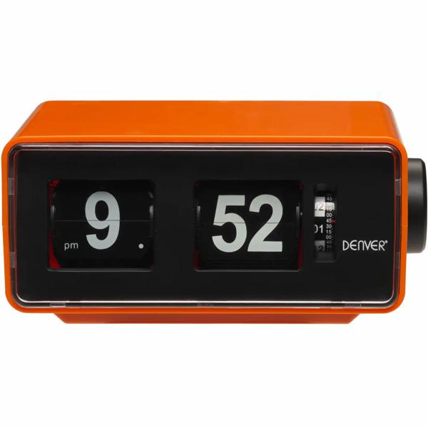 Retro clock radio with flip display, PLL FM radio, vintage design alarm clock, snooze function, alarm via radio or buzzer, black