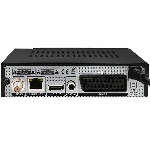 HD DVB-S2 sat receiver, Full HD 1080p set-top box, HDMI, SCART, USB media player, Ethernet LAN, coaxial, satellite receiver with remote control