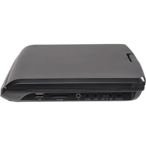 Tragbarer 10 Zoll DVD Player mit Akku, SD & USB Slot, inklusive Kfz-Halterung, Autoadapter und Kopfhöreranschluss, Reise DVD Player