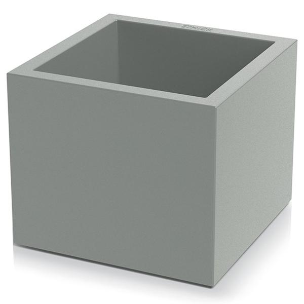Square flower pot 38 cm in concrete grey, 25L plastic planter box for indoor & outdoor use, frost-proof & UV-resistant, lightweight