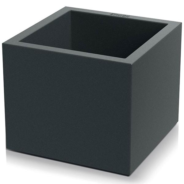 Square flower pot 38 cm in anthracite, 25 L plastic planter box for indoor & outdoor use, frost-proof & UV-resistant, lightweight