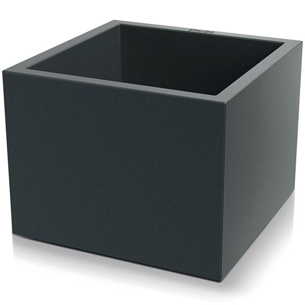 Square flower pot 58 cm in anthracite, 91L plastic planter box for indoor & outdoor use, frost-proof & UV-resistant, lightweight