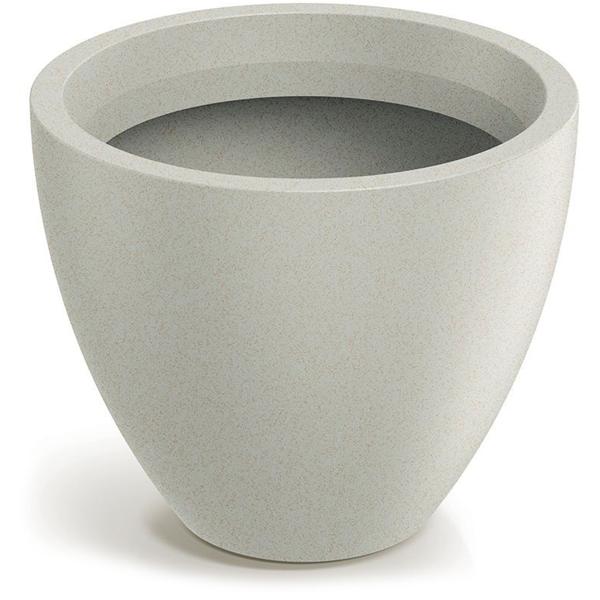 Moderner Pflanzkübel Rund Ø38cm in Sand, Blumentopf 23L aus Kunststoff für Innen & Aussen, Frostsicher & UV-Beständig, Leichtgewicht