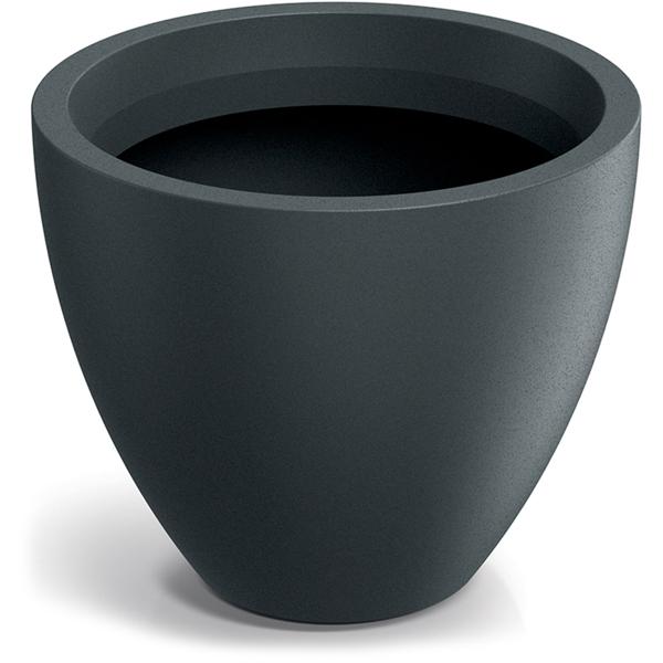 Blumentopf Rund 38cm, Graphit – Grosses Pflanzgefäss für Aussen und Innen – Moderne Optik & Edles Design für Garten und Terrasse