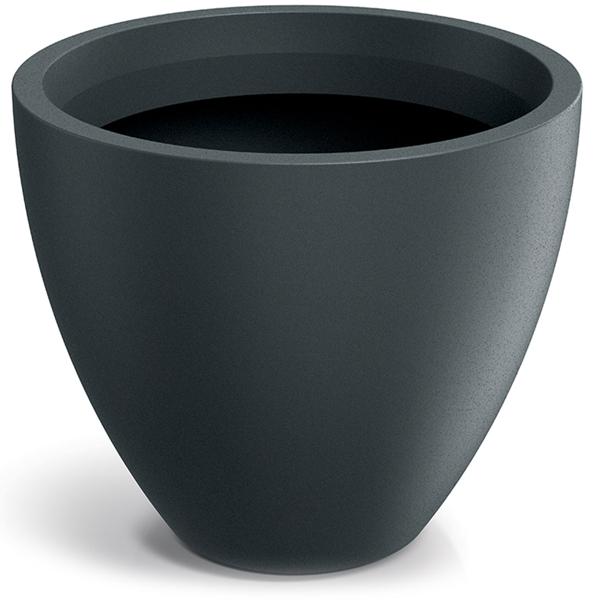 Blumentopf Rund 58cm, Graphit – Grosses Pflanzgefäss für Aussen und Innen – Moderne Optik & Edles Design für Garten und Terrasse