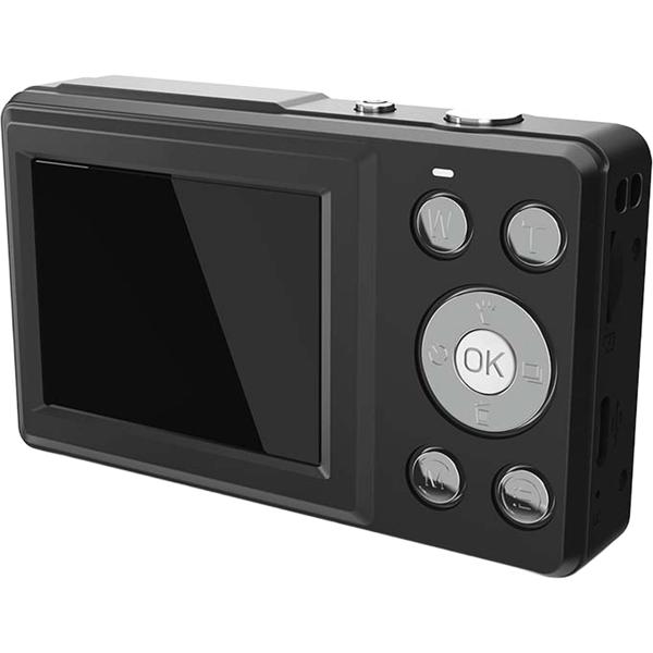 Digitale 4K Fotokamera 48MP mit Autofokus, Dual-Display für Selfies & Vlogs, 18x Digitalzoom, 5MP CMOS, Webcam-Funktion, LED-Blitz, Schwarz, 1/4 Zoll