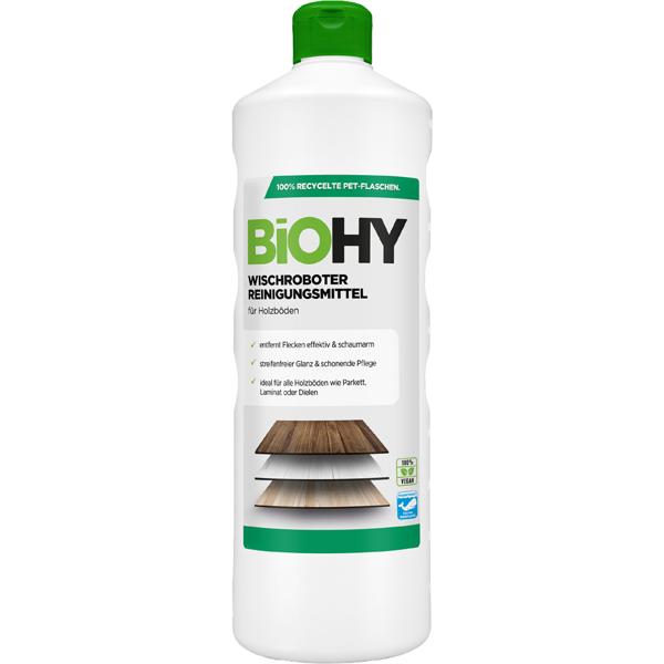 Concentré nettoyant pour sols en bois pour robots laveurs, parfum citron, végan, 1 L, biodégradable, à séchage rapide
