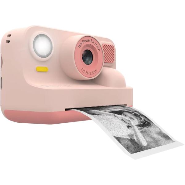 Kinder-Druckkamera mit Bluetooth, Rosa: Sofortbildkamera mit Thermodruck für Smartphone-Fotos, Full-HD-Video & 48MP Selfie-Linse