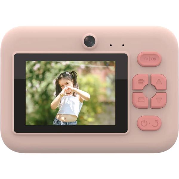 Kinder-Druckkamera mit Bluetooth, Rosa: Sofortbildkamera mit Thermodruck für Smartphone-Fotos, Full-HD-Video & 48MP Selfie-Linse