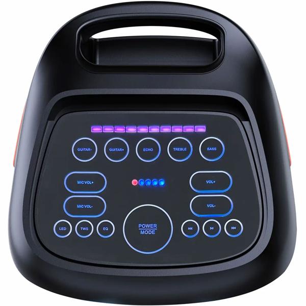 Powerful Bluetooth party speaker with 100W RMS, TWS, LED light show, microphone & remote control – IPX4 weather-resistant sound system for outdoor use