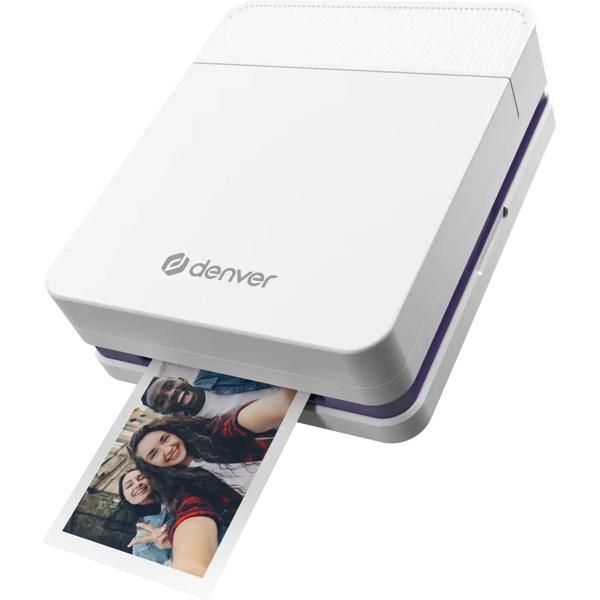 Mobile Bluetooth colour printer – portable mini photo printer for photos, stickers & tattoos, incl. battery & app, for iOS & Android, white