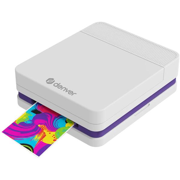 Mobile Bluetooth colour printer – portable mini photo printer for photos, stickers & tattoos, incl. battery & app, for iOS & Android, white