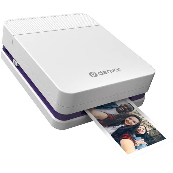 Mobile Bluetooth colour printer – portable mini photo printer for photos, stickers & tattoos, incl. battery & app, for iOS & Android, white