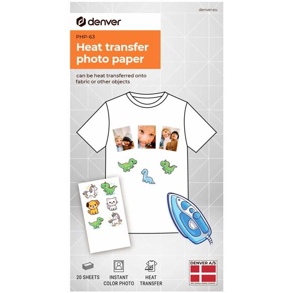 High-quality transfer paper for CH12512 Bluetooth colour printer – 20 sheets of thermal transfer photo paper for textiles and cool DIY T‑shirts