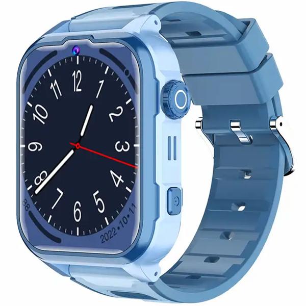 Robust blue kids‘ smartwatch with 4G video calls and precise GPS tracker – waterproof watch with SOS function and camera for maximum safety