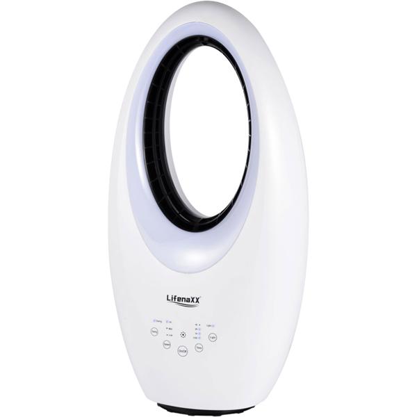 Bladeless fan with LED: modern tower fan with remote control, oscillation & timer – perfect for cooler, fresher days