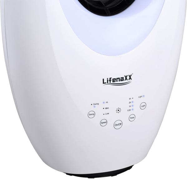 Bladeless fan with LED: modern tower fan with remote control, oscillation & timer – perfect for cooler, fresher days