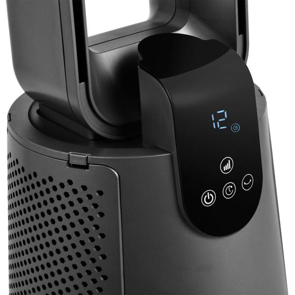 Bladeless tower fan with HEPA filter & ioniser – efficient air purifier, 12 levels, oscillation & remote control, 27 W
