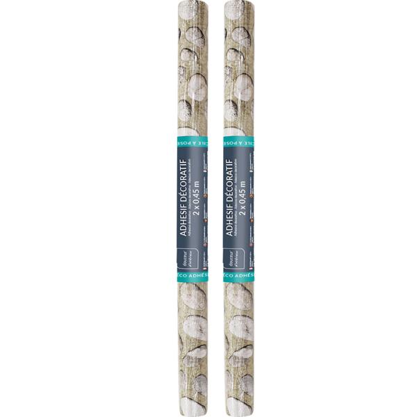 Set di 2 pellicole adesive moderne con motivo a ciottoli, grigio – pellicola decorativa di alta qualità, autoadesiva, 45 cm x 200 cm