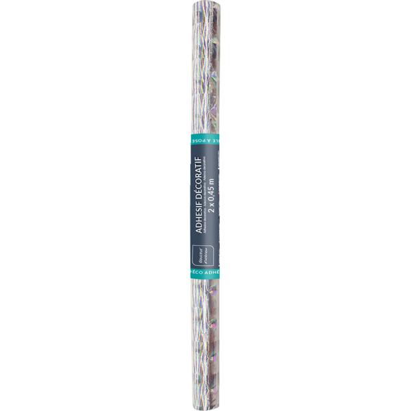 2er-Set Minimalistische Klebefolie mit Karomuster, silber – Hochwertige Dekofolie, selbstklebend, 45cmx200cm