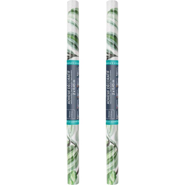 2er-Set Exotische Klebefolie in Dschungel-Optik – Moderne Dekofolie, 45cmx200cm - Sommerliche selbstklebende Folie 