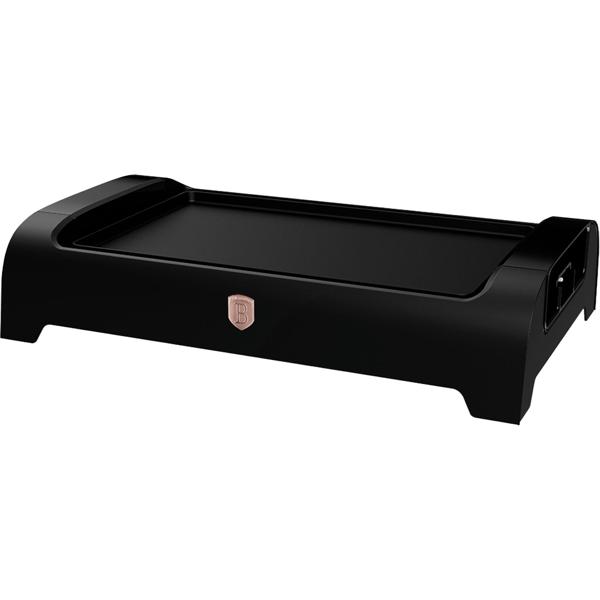 Electric table grill 1500 W black with non-stick grill plate: stepless thermostat, ideal for low-fat grilling, compact, elegant, easy to clean