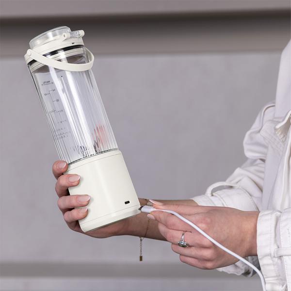 Tragbarer Akku Standmixer & Smoothie Maker kabellos: Leistungsstarker Mini Blender für frische Shakes, Säfte - ideal für Sport, Arbeit & Reisen