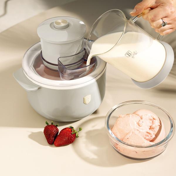 Elegant cream‑coloured 1.1 l ice cream maker: for creamy ice cream, fresh sorbet & delicate frozen yoghurt – compact dessert machine