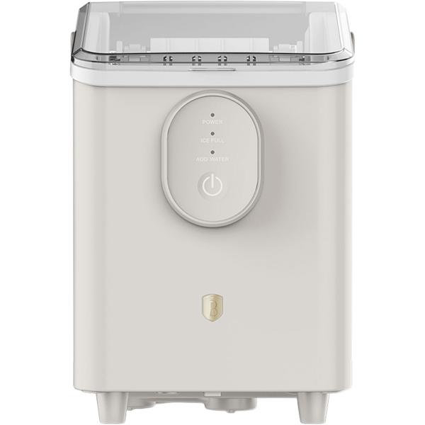Macchina per cubetti di ghiaccio – Compatto ice maker dal design retrò con serbatoio 0,8L & 120W – 12kg di ghiaccio in 24h – Inclusa pratica paletta per il ghiaccio, crema