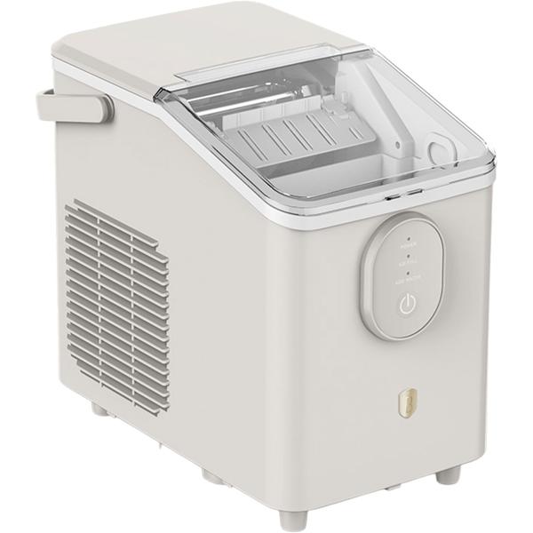 Macchina per cubetti di ghiaccio – Compatto ice maker dal design retrò con serbatoio 0,8L & 120W – 12kg di ghiaccio in 24h – Inclusa pratica paletta per il ghiaccio, crema