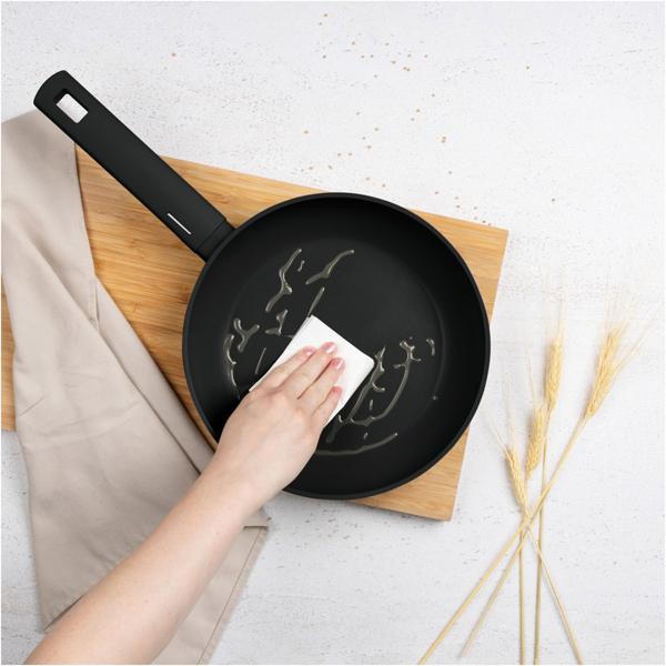 Elegante set di 3 padelle in alluminio nero opaco – set di padelle antiaderenti di alta qualità, facile da pulire per la cucina moderna