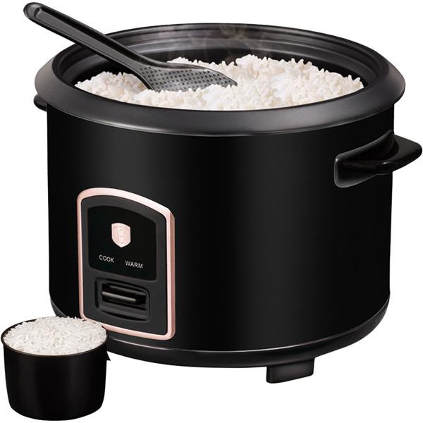 Moderner Reiskocher 1,8L 700W, Antihaft-Topf in Schwarz-Roségold, edler Reisgarer für perfekte Kochergebnisse, effizient & stilvoll