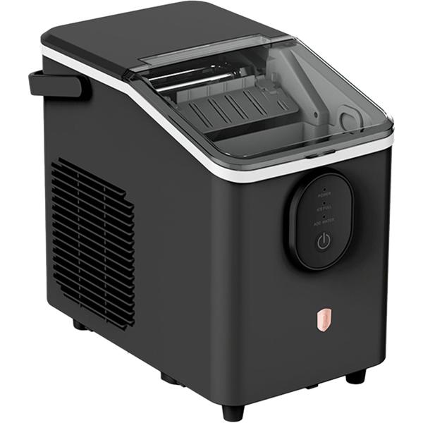 Macchina per cubetti di ghiaccio – Ice maker compatto dal design retrò con serbatoio acqua 0,8 L e 120 W – 12 kg di ghiaccio in 24 h – Incl. pratica paletta per il ghiaccio, nero oro rosa